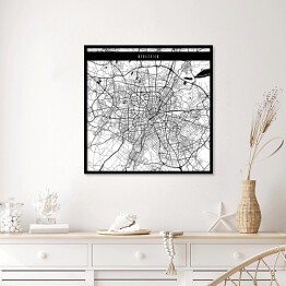 Plakat w ramie Mapa miast świata - Monachium - biała