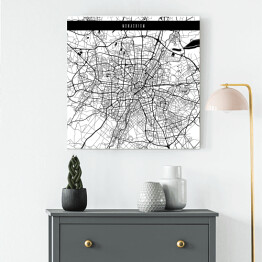 Obraz na płótnie Mapa miast świata - Monachium - biała