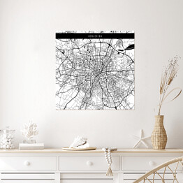Plakat samoprzylepny Mapa miast świata - Monachium - biała