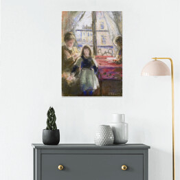 Plakat samoprzylepny Camille Pissarro Przy oknie, ulica Trois freres. Reprodukcja