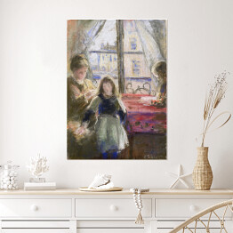 Plakat samoprzylepny Camille Pissarro Przy oknie, ulica Trois freres. Reprodukcja