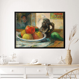 Obraz w ramie Paul Gauguin "Martwa natura z jabłkami, gruszką i ceramicznym rzeżbionym dzbankiem" - reprodukcja