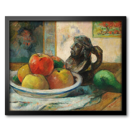 Obraz w ramie Paul Gauguin "Martwa natura z jabłkami, gruszką i ceramicznym rzeżbionym dzbankiem" - reprodukcja