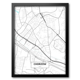 Obraz w ramie Mapa Chorzowa 