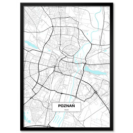 Plakat w ramie Mapa Poznania 