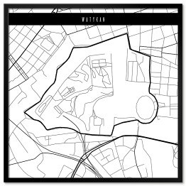 Plakat w ramie Mapa miast świata - Watykan - biała