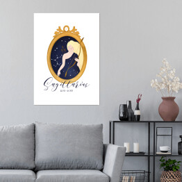 Plakat Horoskop z kobietą - strzelec