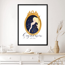 Obraz w ramie Horoskop z kobietą - strzelec