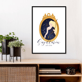 Plakat w ramie Horoskop z kobietą - strzelec