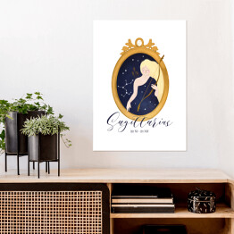 Plakat Horoskop z kobietą - strzelec