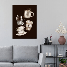 Plakat samoprzylepny Kawa czarna - ilustracja