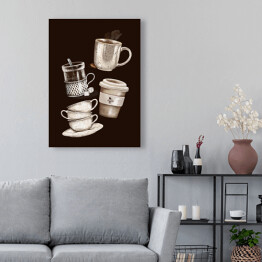 Obraz na płótnie Kawa czarna - ilustracja
