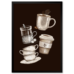 Obraz klasyczny Kawa czarna - ilustracja