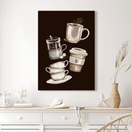 Obraz klasyczny Kawa czarna - ilustracja