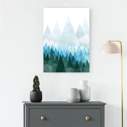 Obraz na płótnie Las w górach - ilustracja