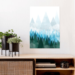 Plakat samoprzylepny Las w górach - ilustracja