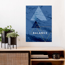 Plakat "Find your balance" - typografia na niebieskim marmurze