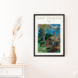Obraz w ramie Paul Gauguin "Czarne świnie" - reprodukcja z napisem. Plakat z passe partout