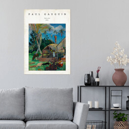 Plakat Paul Gauguin "Czarne świnie" - reprodukcja z napisem. Plakat z passe partout