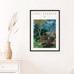 Plakat w ramie Paul Gauguin "Czarne świnie" - reprodukcja z napisem. Plakat z passe partout