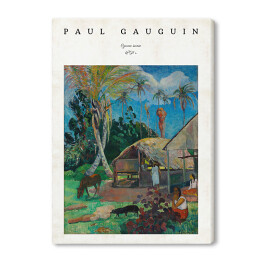 Obraz na płótnie Paul Gauguin "Czarne świnie" - reprodukcja z napisem. Plakat z passe partout