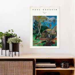 Plakat samoprzylepny Paul Gauguin "Czarne świnie" - reprodukcja z napisem. Plakat z passe partout