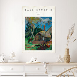 Paul Gauguin "Czarne świnie" - reprodukcja z napisem. Plakat z passe partout