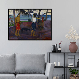 Plakat w ramie Paul Gauguin "Pod pandanusami" - reprodukcja