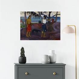 Plakat Paul Gauguin "Pod pandanusami" - reprodukcja