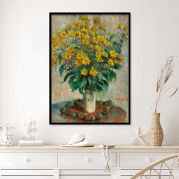 Plakat w ramie Claude Monet Kwiaty karczocha jerozolimskiego. Reprodukcja obrazu