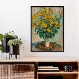 Plakat w ramie Claude Monet Kwiaty karczocha jerozolimskiego. Reprodukcja obrazu