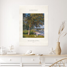Plakat Alfred Sisley "Drzewo orzecha włoskiego w polu Thomery" - reprodukcja z napisem. Plakat z passe partout