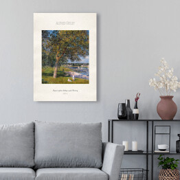 Obraz na płótnie Alfred Sisley "Drzewo orzecha włoskiego w polu Thomery" - reprodukcja z napisem. Plakat z passe partout