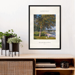 Obraz w ramie Alfred Sisley "Drzewo orzecha włoskiego w polu Thomery" - reprodukcja z napisem. Plakat z passe partout
