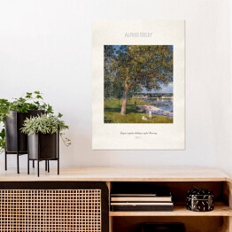 Plakat Alfred Sisley "Drzewo orzecha włoskiego w polu Thomery" - reprodukcja z napisem. Plakat z passe partout