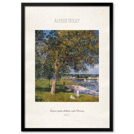 Plakat w ramie Alfred Sisley "Drzewo orzecha włoskiego w polu Thomery" - reprodukcja z napisem. Plakat z passe partout