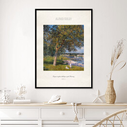 Plakat w ramie Alfred Sisley "Drzewo orzecha włoskiego w polu Thomery" - reprodukcja z napisem. Plakat z passe partout