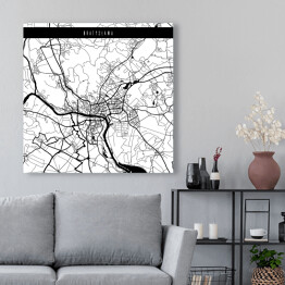Obraz na płótnie Mapy miast świata - Bratysława - biała