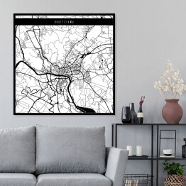Plakat w ramie Mapy miast świata - Bratysława - biała