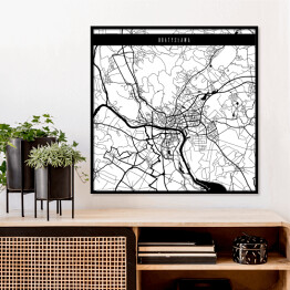 Plakat w ramie Mapy miast świata - Bratysława - biała