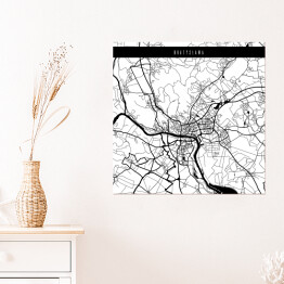 Plakat samoprzylepny Mapy miast świata - Bratysława - biała