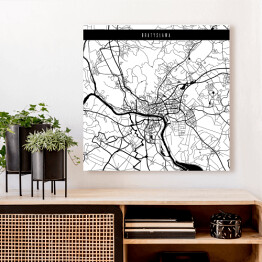 Obraz na płótnie Mapy miast świata - Bratysława - biała