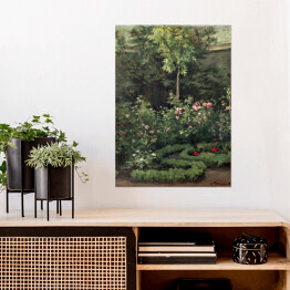 Plakat samoprzylepny Camille Pissarro Różany ogród. Reprodukcja
