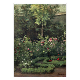 Plakat samoprzylepny Camille Pissarro Różany ogród. Reprodukcja