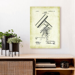 Obraz klasyczny E. Lohmann - teleskop - patenty na rycinach vintage