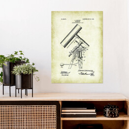 Plakat samoprzylepny E. Lohmann - teleskop - patenty na rycinach vintage