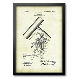 Obraz w ramie E. Lohmann - teleskop - patenty na rycinach vintage