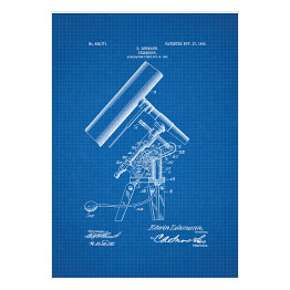 Plakat E. Lohmann - teleskop - patenty na rycinach blueprint