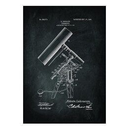 Plakat E. Lohmann - teleskop - patenty na rycinach - czarno białe