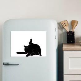 Magnes dekoracyjny Czarny kot myjący ogon